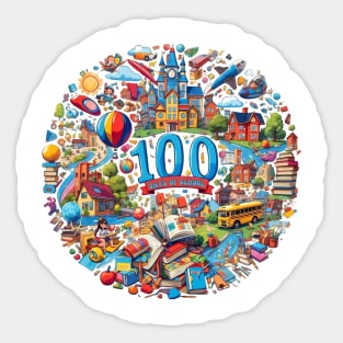 Funny 100 days of school adventure Sticker